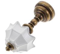 WHAMVOX 12 pour Maison de Poupée, Abat-Jour Blanc, Colonne Marron, Décor Délicat de Mini Maison, Lampe de Table Décorative pour Accessoires de Maquette