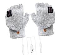 WHAMVOX 1paire Chauffants USB à Doigts Ouverts Mitaines Réversibles pour Hiver - pour Bureau Activités Extérieur