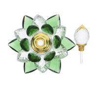WHAMVOX 1pièce Bouteille Verre Rechargeable Forme Lotus Verte Distributeur de Parfum Compact et Étanche Décoration Élégante pour Maison et Chambre Vintage Cadeau pour Femmes