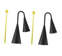 WHAMVOX 2 Ensembles Cloche de Vache Double-Oreille Métal Noir Mat Instrument de Percussion pour Garçon Fille Maillets Sonore et Robuste pour Batterie et Loisirs