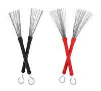 WHAMVOX 2 Paires Brosses à Fil Rétractables pour Caisse Claire Brosses Métalliques pour Batterie Jazz avec Poignées Accessoires de Percussion pour Musiciens Acoustiques