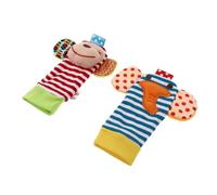 WHAMVOX 2 Pièces Jouets Éveils Garçon Fille Chaussettes Hochet Confortables pour Garçon Fille Mois