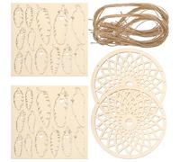 WHAMVOX 2 Pièces Kit Attrape-rêves en Bois Non Finition Accessoires Diy, Surface Lisse, Décoration Murale pour Chambre, Création Artisanale Facile