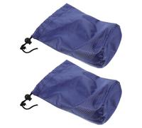 WHAMVOX 2 Pièces Lot de 2 Paquets de Rangement à Cordon en Nylon Imperméable, Dimensions 11 CM Diamètre X 20 CM Hauteur, Coloris Bleu Foncé à Motif Géométrique, pour Voyage, Camping et
