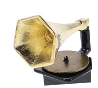 WHAMVOX 2 Pièces Miniature Phonograph Retro Model Compact Metal Vintage Record Player Ornaments for Dollhouse Home Decoration