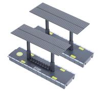 WHAMVOX 2 pièces Modèle de Quai Ferroviaire DIY pour Garçon Fille Plateforme de Station de Train Miniature Accessoire de Paysage Ferroviaire pour Modélisme et Jeu Éducatif