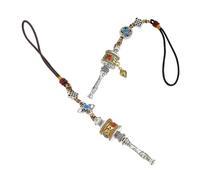 WHAMVOX 2 pièces Prayer Wheel Car Hanging Ornament Tibetan Buddhism Six-syllable Charm Pendant With Vajra Design For Protection And Luck Feng Shui Car Accessories For Rear View Mirror