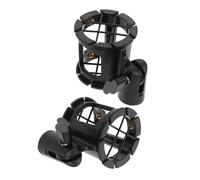 WHAMVOX 2 Pièces Support Microphone Anti-vibrations avec Cadre Nid Abeille Noir Clip Ressort Plastique pour Micro Dynamique et Condensateur Compatible Stand Karaoké et Vidéo