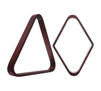 WHAMVOX 2 Pièces Support Porte-Boules Billard en Bois Massif, Lot de 2 Cadres Triangulaires et Forme Diamant Rouge Foncé, Râtelier de Billard 9 Boules pour Salle de Jeux et Loisirs,