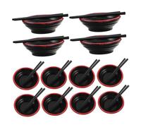 WHAMVOX 20 Ensembles Mini Japanese Style Dollhouse Bowls with Chopsticks Plastic Ramen Playset Tableware for Pretend Kitchen