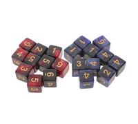 WHAMVOX 20 Pièces Standard Cube Dice Set Sparkly Galaxy Acrylic Numbered Six-Sided Replacement for Board Games RPG Educational Counting
