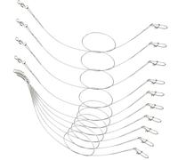 WHAMVOX 24 pièces Lot de Fils Métalliques Anti-Usure pour Émerillons Résistants Ligne Légère Acier Inoxydable Connecteurs Robustes pour Montage Rapide et Protection Ligne