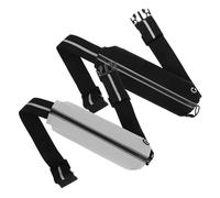WHAMVOX 2pièces Ceinture De Course Étanche Et Réfléchissante pour Et Femmes avec Support Téléphone De Slim pour Randonnée Running Et Voyage Noir