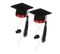 WHAMVOX 2pièces Chapeaux De Graduation pour Petits Animaux avec Frange Chapeaux De Bachelier pour Hamsters Et Cobayes Accessoire De Fête Adorable