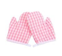 WHAMVOX 2pièces De Cuisine pour Garçon Fille Chaleur Mitaines Anti-brûlure pour Au Four Et Au - Design à Carreaux Roses