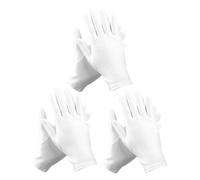 WHAMVOX 3 paires Gants Élastiques Spandex pour Bijoux Gants Détiquette Confortables et Lavables Protection Fine pour Inspection et Manipulation Bijouterie Lot de Blancs