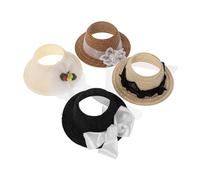 WHAMVOX 4 Pièces Accessoires De Chapeau De Poupée Mini Haut-De-Forme Chapeaux Accessoires De Cheveux Chapeaux Décoration De Cheveux Mini