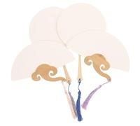 WHAMVOX 4 Pièces Éventails Papier Vierges DIY pour Peinture Décorative et Portables pour Garçon Fille Cosplay et Décoration Intérieure Couleur Aléatoire