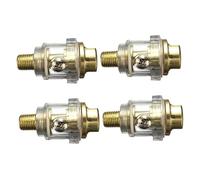 WHAMVOX 4 pièces Mini Huileur Pneumatique Pouce Lubrificateur Ligne Compact Aluminium Léger pour Entretien des Outils Pneumatiques et Maintenance DIY
