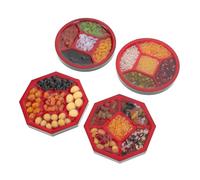 WHAMVOX 4 Pièces Miniature Grain Food Set Realistic Artificial Rice and Beans Tray Dollhouse Kitchen Accessories Educational Play Props