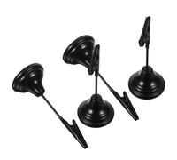WHAMVOX 4 Pièces Pince Porte-carte de Table Cône Métal Noir pour Menus et | Base Conique, Ouverture Large, Changement Rapide des Étiquettes, pour Mariages et Fêtes, Lot Stable