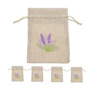 WHAMVOX 5 pièces Lot de Sachets Vides Toile de Jute Naturelle Sacs à Lavande Respirants et Résistants pour Fleurs Séchées Bijoux Épices et Petits Objets Pochettes Multifonctions pour