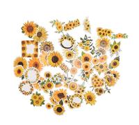 WHAMVOX 50pièces Stickers Tournesol Autocollants Décoratifs Lot Pour Ordinateur Portable Bouteille Mur Mémoire Scrapbooking