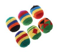 WHAMVOX 6 Pièces Balles de Jonglage Crochet Multicolores Sacs Tricot Doux pour Jeux Extérieurs Garçon Fille Jouets Apaisants et Lancers Amusants