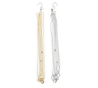 WHAMVOX 6 Pièces Lot de 6 Chaînes de Mesure Hauteur du Filet de Volley-Ball 98,25 Pouces en Acier Inoxydable Argenté et Or, Équipement D'arbitre Portable pour Terrains Intérieurs et