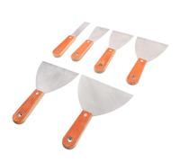 WHAMVOX 6 pièces Set de Couteaux à Mastic en Acier pour Finition Manches Bois Perforés pour Rangement Différentes Tailles pour Décoration Maison et Travaux de Rénovation