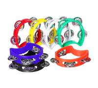 WHAMVOX 7 Pièces Tambourins à Main Plastique Colorés avec Clochettes Instruments de Percussion pour Garçon Fille Débutants Jouets Musicaux Faciles à Apprendre Set pour Fête et