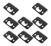 WHAMVOX 8 Pièces Plaques de Gâche de Porte Noires Acier Inoxydable avec Vis Protection Pêne Dormant Réglable Kit Renfort pour Portes Extérieures et Chambres Compatible Remplacement Serrure