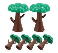 WHAMVOX Accessoires pour Circuit de Train Miniature - 6 Arbres Décoratifs en Plastique Q-Version - 2 Sets de 3 Arbres pour Modélisme Ferroviaire - Décor Forêt pour Paysage Miniature -