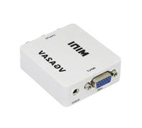 WHAMVOX Adaptateur Plastique et Métal pour Présentation Professionnelle Vga à AV 1080p Mini Détection Automatique Ntsc Pal, Support Haute Résolution Ordinateur vers TV