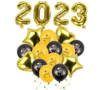 WHAMVOX Ballons de Graduation Décoratifs Noir et Or avec Motifs et Cœurs pour Fête Remise Diplôme Décoration Intérieure et Extérieure Complet