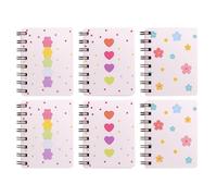 WHAMVOX Bloc-notes à Spirale Portable Petit Format 6 Pièces Cahiers de Poche Compacts pour Prise de Notes Scolaire, Bureau et Réunions D’affaires, Papier Solide, Carnet D’affaires