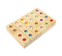 WHAMVOX Blocs à Empiler Bois Dur Pierres Précieuses Jouet Éveil Montessori pour Développement Logique Et Stimulation Visuelle des Garçon Et Filles