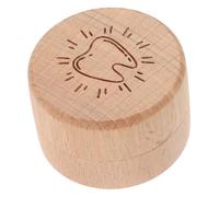 WHAMVOX Boîte à Dents de Lait Bois Massif Rangement Sécurisé pour Dents et Cheveux de Garçon Fille Boîte Souvenir Garçon Fille Design Rond et Poli pour Conserver Souvenirs Enfance