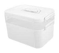 WHAMVOX Boîte à Outils Rangement Pratique Grosse Capacité pour Manucure Compartiments Détachables, Poignée Confortable et Design Simple en Pp Blanc pour Accessoires Nail Art