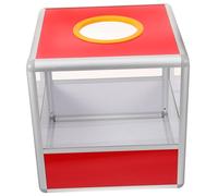 WHAMVOX Boîte de Loterie Transparente Carrée Aluminium avec Rebords Caisse à Dons Multifonction pour Collecte de Tickets et Événements