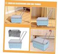 WHAMVOX Boîte de Rangement Pliable à roulettes Bleue Robuste et Chariot Utilitaire Multifonction pour École Bureau et Voiture avec Couvercle Étanche et Design Compact