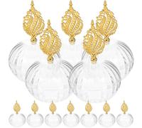 WHAMVOX Boîtes à Bonbons Transparentes Rondes 12 Pièces, Boîtes Réutilisables Décorations Dorées, Ouverture Facile, Présents D'invités pour Fêtes, Mariage et Premières Lunes