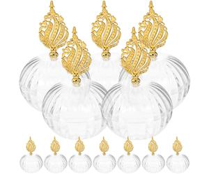 WHAMVOX Boîtes à Bonbons Transparentes Rondes 12 Pièces, Boîtes Réutilisables Décorations Dorées, Ouverture Facile, Présents D'invités pour Fêtes, Mariage et Premières Lunes