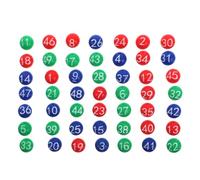 WHAMVOX Boule de Tombola Numérotée en Plastique Colorée Lot de Boules pour Tirage au Sort et Bingo Compatibles Mark Six Décorations pour Fête et Carnaval Sachet Unique