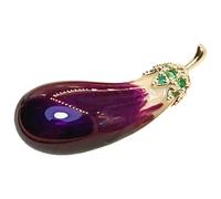 WHAMVOX Broche Élégante et Facile à Fixer Forme Aubergine Unique Prévenant les Regards Indiscrets Épingle en Cuivre Accessoire de Déguisement pour Col et Foulard