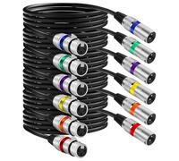 WHAMVOX Câble XLR pour microphone 1,5 m lot de 6 câbles en cuivre, blindage double, connecteurs 3 broches, adapté pour scènes et utilisation professionnelle audio