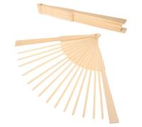 WHAMVOX Cadre D'éventail Pliant en Bois 2pcs avec 16 Branches, Structure Mortaise et Tenon, Finition Lisse et Portable pour DIY et Créations Artistiques