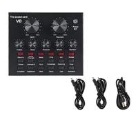 WHAMVOX Carte Son Externe Professionnelle pour Diffusion en Direct Microphone Condensateur Noir, Réglage du Volume et Effets Sonores Variés, pour Streaming et Chat Amusant