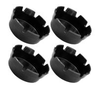WHAMVOX Cendrier Lot de 4 à Huit Fentes Rond Noir en Plastique | Mégots de Cigarette, Usage Intérieur Décoratif, Design Simple et Épuré, Entretien Facilité