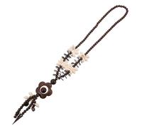 WHAMVOX Collier de Perles en Bois avec Pendentif Long en Coquille de Noix, Style Ethnique et Bohème, Léger, Couleur Marron, pour Femmes lors de Balades et Usage Quotidien